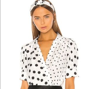 Tanya Taylor polka dot blouse size 0